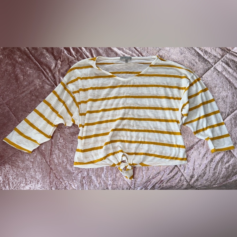 3/4 Sleeve Striped Tee